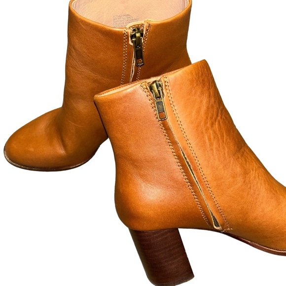 Madewell The Mira Side-Seam Ankle Boot tan brown leather size 7 booties - Picture 4 of 8
